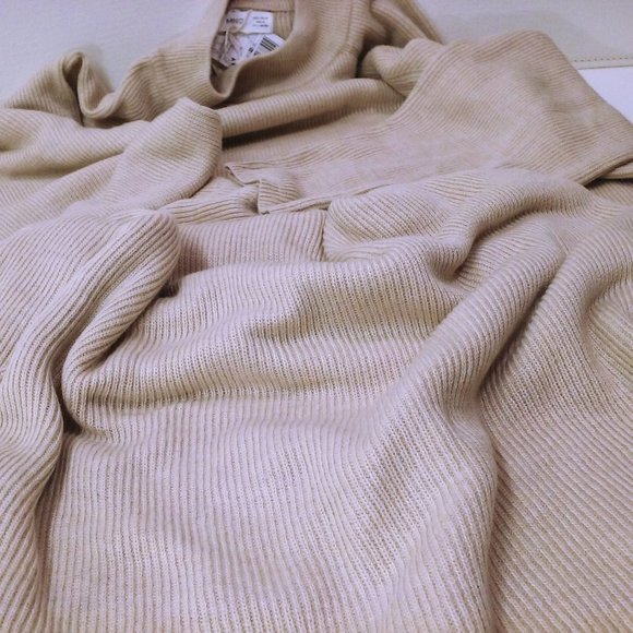 New MaNGo Ribbed Knit Sweater Dress -6 Super Soft Midi Tunic Crew LSL Minimalist - Picture 6 of 9